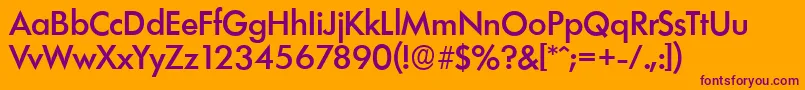 LimerickserialMediumRegular-fontti – violetit fontit oranssilla taustalla