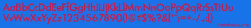 LimerickserialMediumRegular Font – Red Fonts on Blue Background