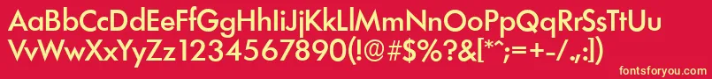 LimerickserialMediumRegular-fontti – keltaiset fontit punaisella taustalla