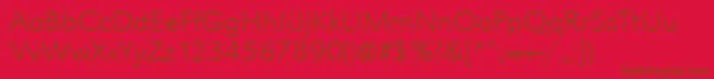 Police Urwgrotesktextligextwid – polices brunes sur fond rouge