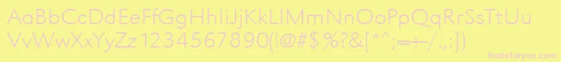 Urwgrotesktextligextwid Font – Pink Fonts on Yellow Background