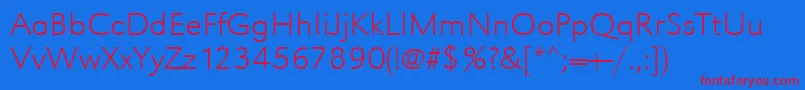 Urwgrotesktextligextwid Font – Red Fonts on Blue Background