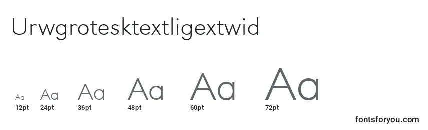 Размеры шрифта Urwgrotesktextligextwid