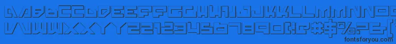 TrajiaShadow Font – Black Fonts on Blue Background