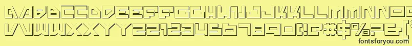 TrajiaShadow Font – Black Fonts on Yellow Background