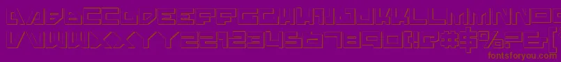 フォントTrajiaShadow – 紫色の背景に茶色のフォント