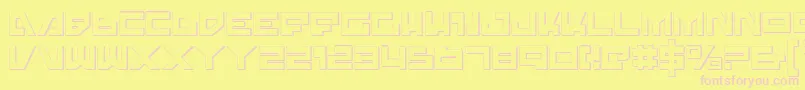 TrajiaShadow-fontti – vaaleanpunaiset fontit keltaisella taustalla