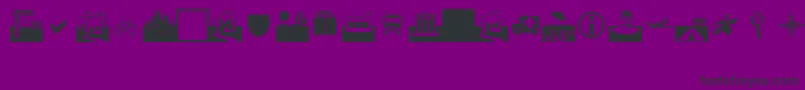 フォントWebdings – 紫の背景に黒い文字