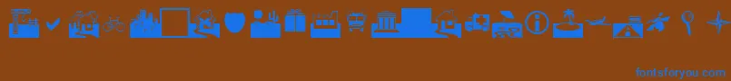 Webdings Font – Blue Fonts on Brown Background