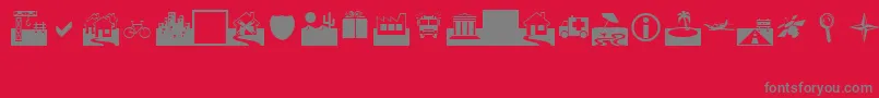 Webdings-Schriftart – Graue Schriften auf rotem Hintergrund