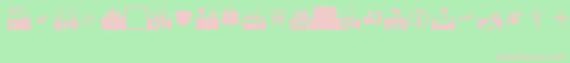 Webdings Font – Pink Fonts on Green Background