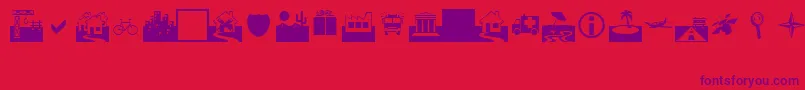 Webdings Font – Purple Fonts on Red Background