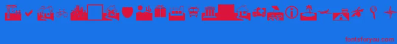 Webdings Font – Red Fonts on Blue Background