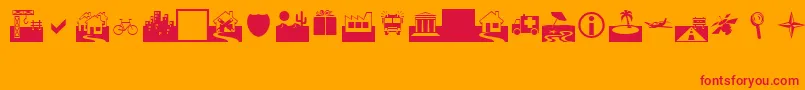fuente Webdings – Fuentes Rojas Sobre Fondo Naranja