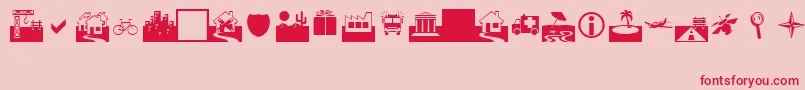 Webdings-Schriftart – Rote Schriften auf rosa Hintergrund