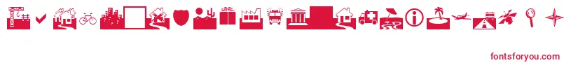フォントWebdings – 白い背景に赤い文字