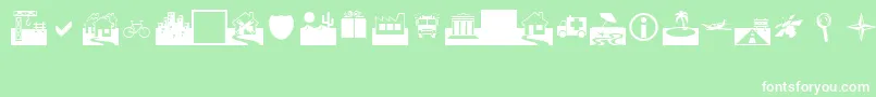Czcionka Webdings – białe czcionki na zielonym tle