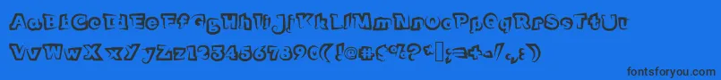 Funnyteca Font – Black Fonts on Blue Background