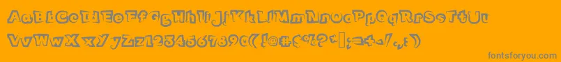 Funnyteca-Schriftart – Graue Schriften auf orangefarbenem Hintergrund