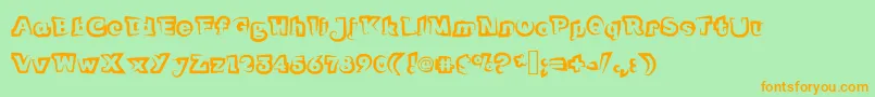 Funnyteca Font – Orange Fonts on Green Background