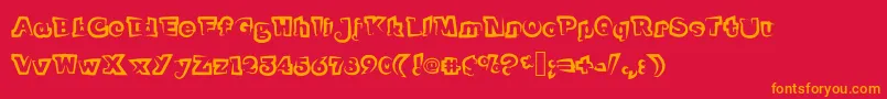 Funnyteca Font – Orange Fonts on Red Background