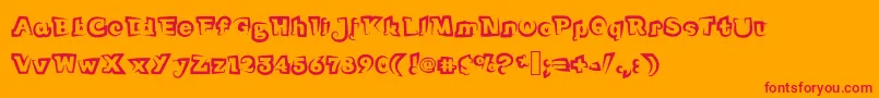 Funnyteca Font – Red Fonts on Orange Background