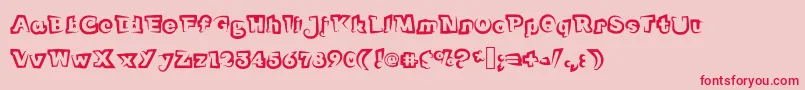 Funnyteca Font – Red Fonts on Pink Background