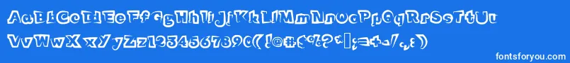 Funnyteca Font – White Fonts on Blue Background