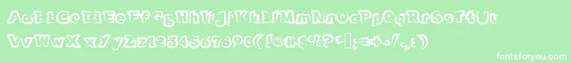 Funnyteca Font – White Fonts on Green Background