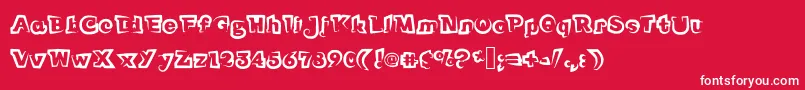 Funnyteca Font – White Fonts on Red Background