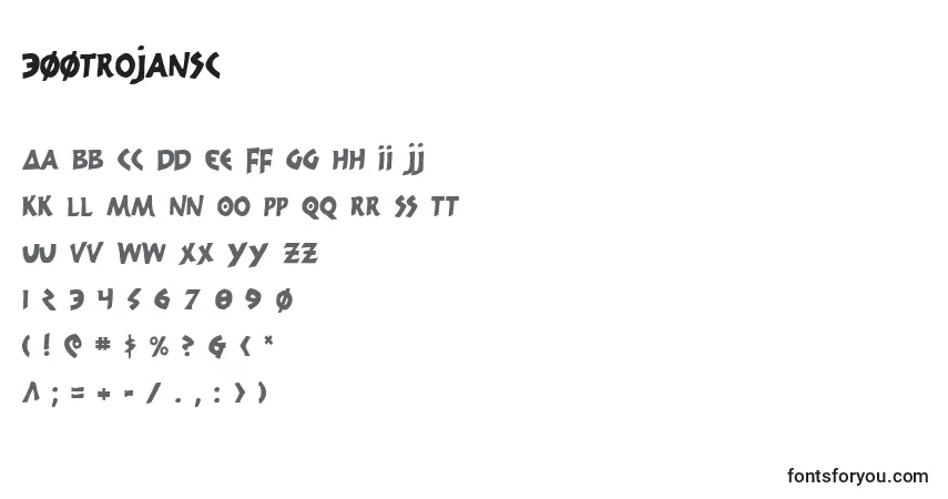 Czcionka 300trojansc – alfabet, cyfry, specjalne znaki