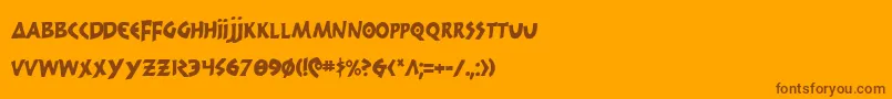 300trojansc Font – Brown Fonts on Orange Background
