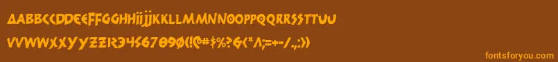 300trojansc Font – Orange Fonts on Brown Background