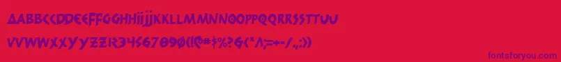 300trojansc Font – Purple Fonts on Red Background