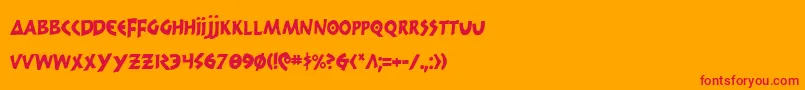 300trojansc Font – Red Fonts on Orange Background