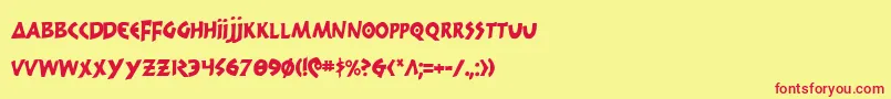300trojansc Font – Red Fonts on Yellow Background