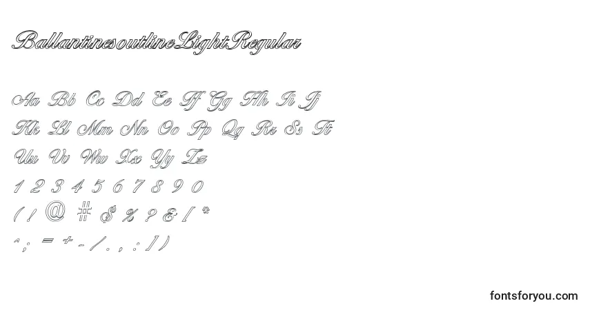 Шрифт BallantinesoutlineLightRegular – алфавит, цифры, специальные символы