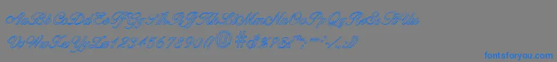 BallantinesoutlineLightRegular Font – Blue Fonts on Gray Background