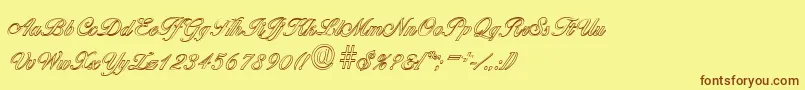 BallantinesoutlineLightRegular Font – Brown Fonts on Yellow Background