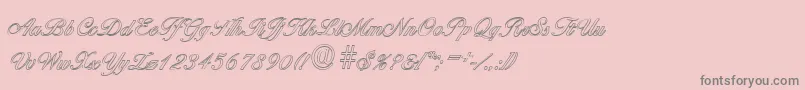 BallantinesoutlineLightRegular Font – Gray Fonts on Pink Background