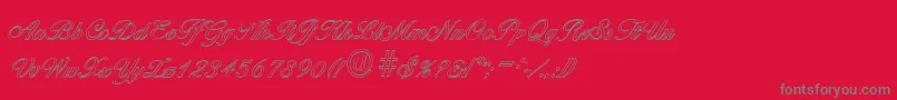 フォントBallantinesoutlineLightRegular – 赤い背景に灰色の文字