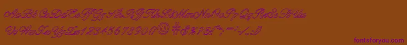 BallantinesoutlineLightRegular Font – Purple Fonts on Brown Background