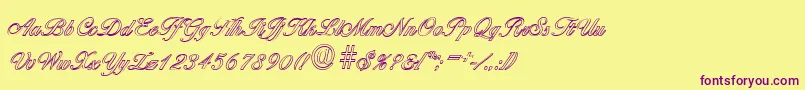 BallantinesoutlineLightRegular Font – Purple Fonts on Yellow Background