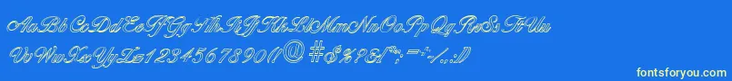 BallantinesoutlineLightRegular Font – Yellow Fonts on Blue Background