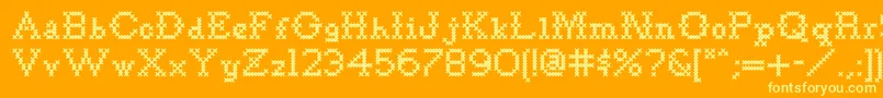 Goodbyecrewelworldnf Font – Yellow Fonts on Orange Background