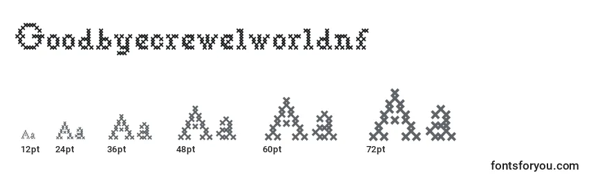 Goodbyecrewelworldnf (35145) Font Sizes