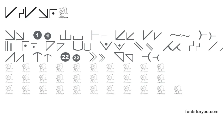Czcionka FrFal2 – alfabet, cyfry, specjalne znaki
