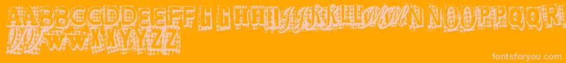 VtksXtra Font – Pink Fonts on Orange Background