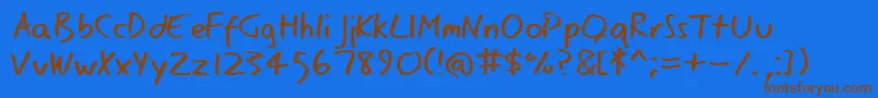 Eagernaturalist Font – Brown Fonts on Blue Background