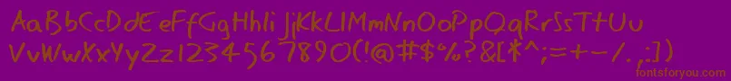 Eagernaturalist-Schriftart – Braune Schriften auf violettem Hintergrund